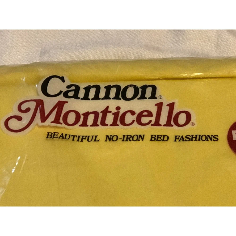 Cannon Monticello 1 Full Size Fitted Sheet yellow Cotton Blend Made In The USA